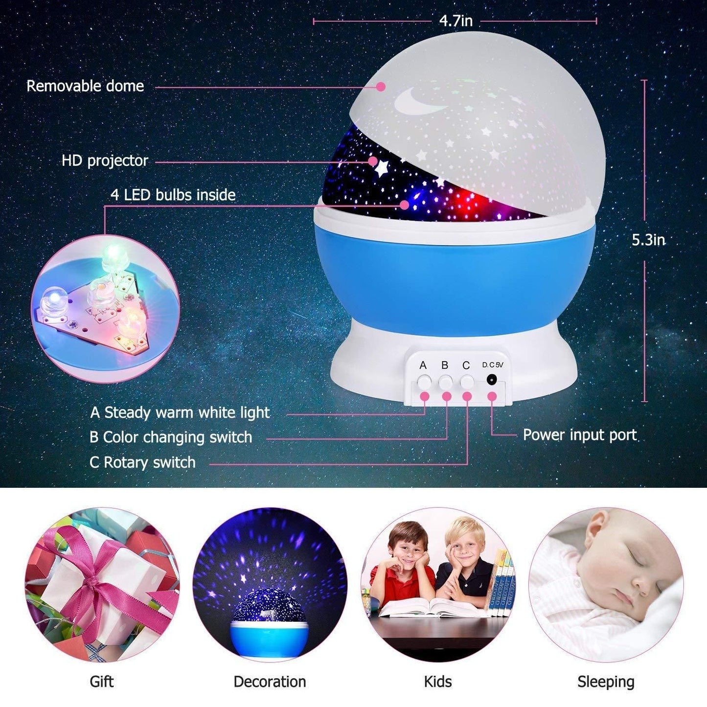 Star Moon Night Light